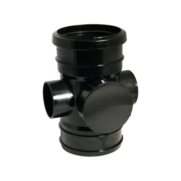 Socket Dbl Solvent Floplast Soil Solvent Double Socket Access Pipe Black 110mm