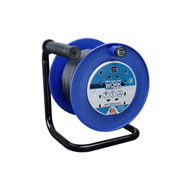 Masterplug Heavy Duty Cable Reel 30M 4 Socket