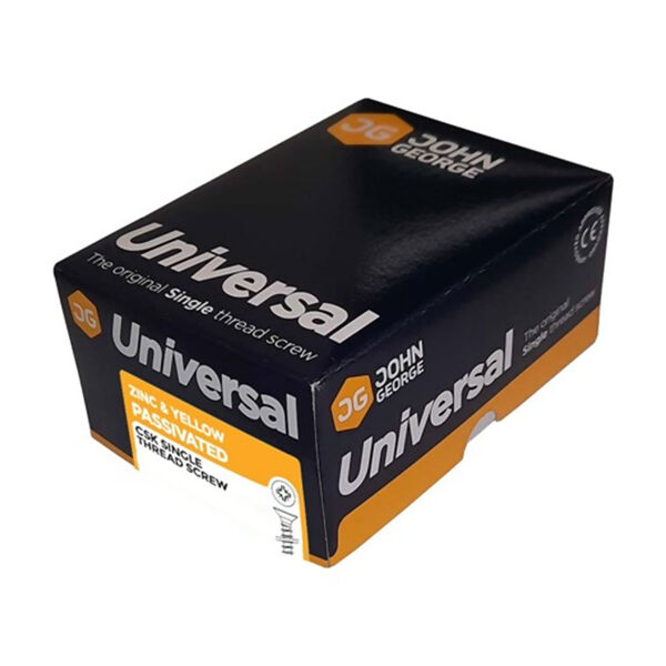 Universal Chipboardscrew CSK Recess 5.0mm x 100mm Yellow Zinc Box:100