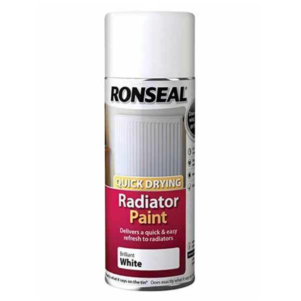 Ronseal Stays White Radiator Paint Brilliant White Gloss 400ml