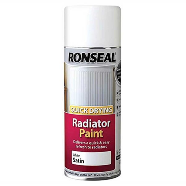 Ronseal Stays White Radiator Paint Brilliant White Satin 400ml