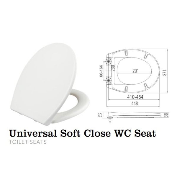 Scudo Duraplas universal Toilet seat soft close top fix SEAT001